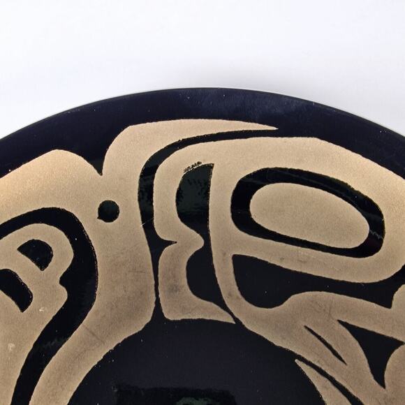 Dru Malone Alaskan Studio Art Glass Dish First Nations 2006 Native American Art - Picture 5 of 7